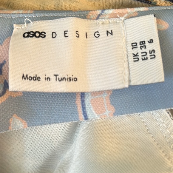 NWT ASOS Design Floral Print Backless Cutout Mini Tulip Dress in Pastel Regal  6 - Picture 12 of 16